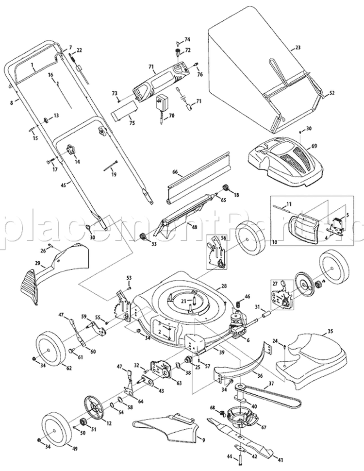 Page B Diagram and Parts List for 12AE46JA001 2008 Yard Man Lawn Mower